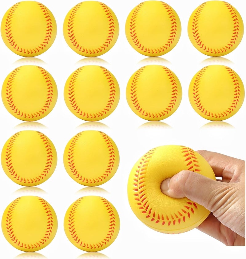 INTOWIND 12 Pack Foam Baseballs Softballs Foam Training Ball for Kids Beginners, 9 inch Practice Baseballs Tballs, Safe Throwing, Catching and Batting Practice - Image 1
